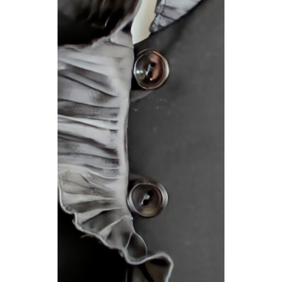 Tendencias Ferrera Blazer 12 Black Organza Ruffle Dressy Cocktail Holiday Spain - Picture 9 of 12